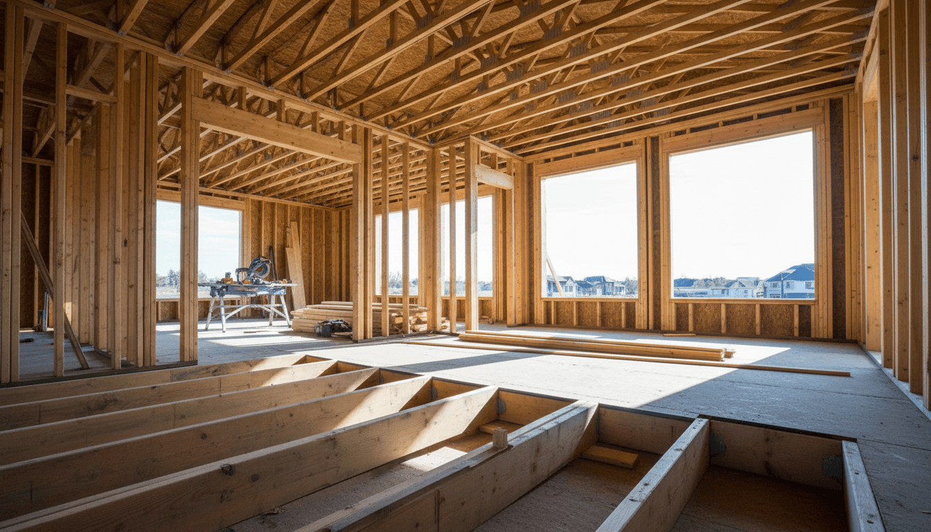 Ground-up custom home construction in progress